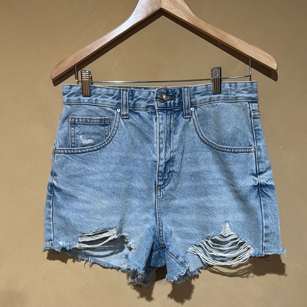Cotton On Blue Jean Shorts High-Rise Mom